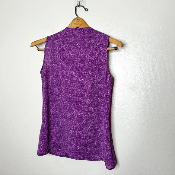 Banana Republic Womens Colorful Purple Print‎ Sleeveless Business Casual 0 - Picture 7 of 7